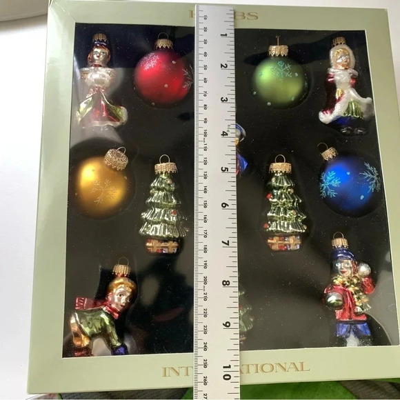VTG Krebs Glass Christmas Hand painted Ornaments Girl Tree Snowball Boy New! - Picture 14 of 15